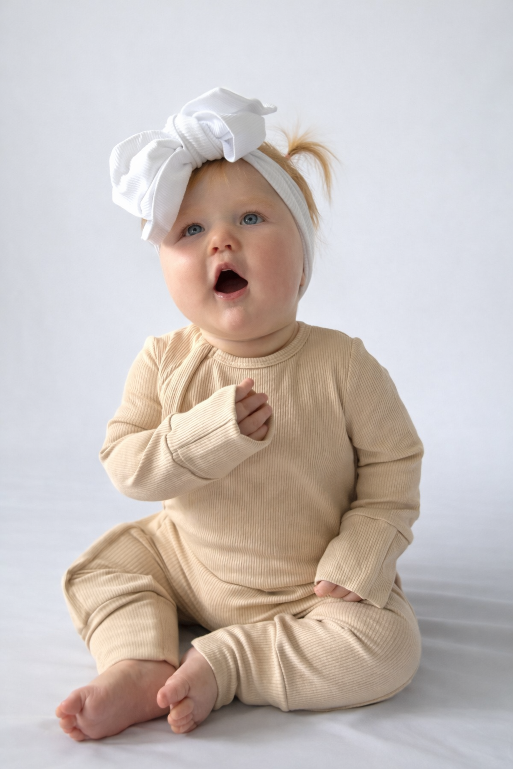 ribbed onesie | beige