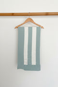 Ocean striped baby blue knit blanket