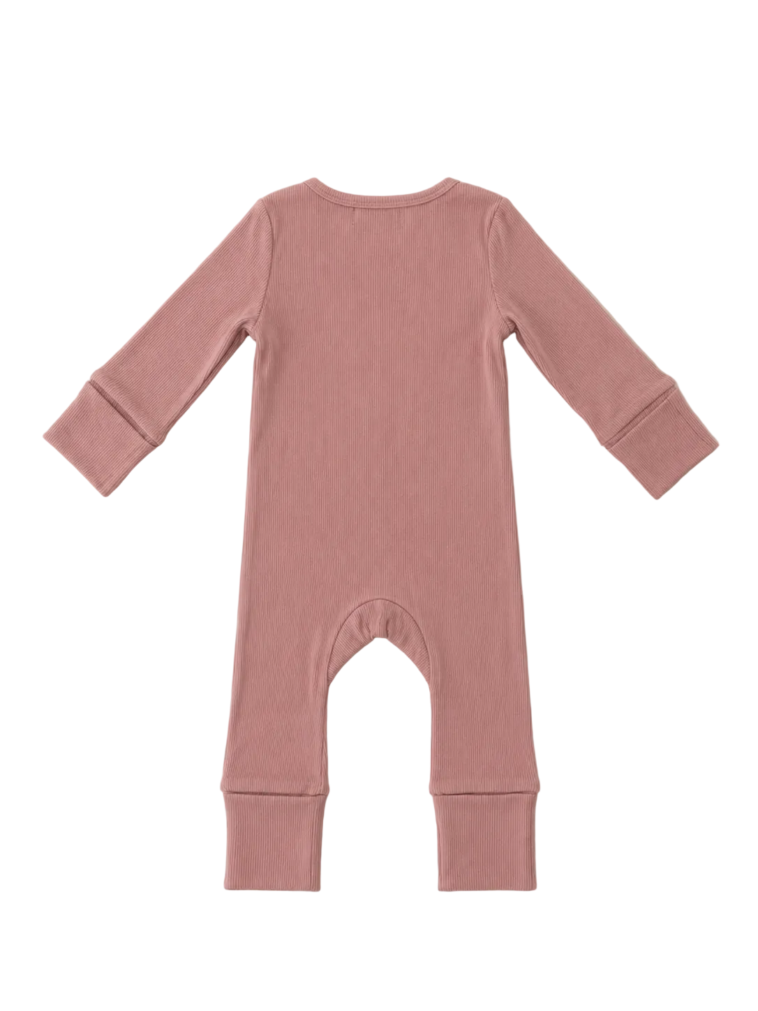 ribbed frill onesie | dusty pink