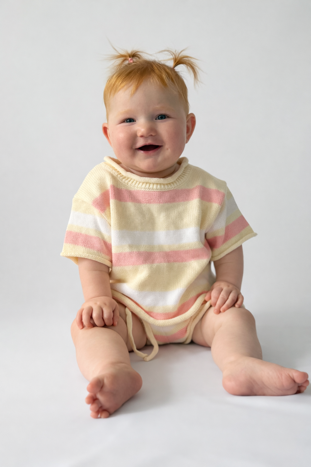 stripe knit set | baby pink